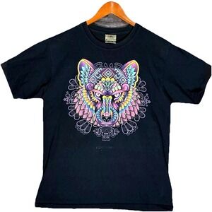 Karani Art "Cuelta" Mexican Design T-shirt Size M Blue South Western Culture